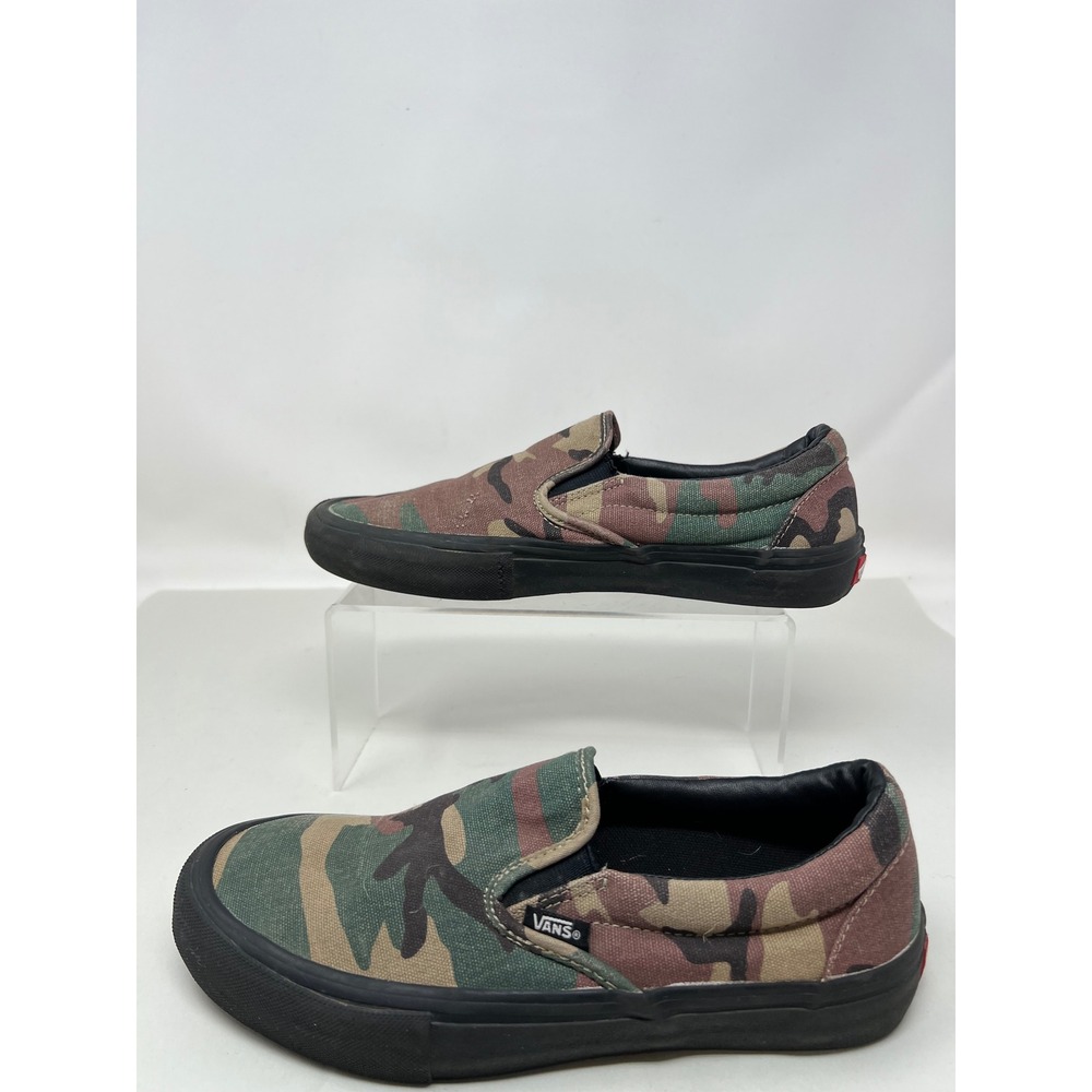 Vans Slip-On Pro Mens 7.5 Camo Black UltraCush Skate Shoes Camouflage Good